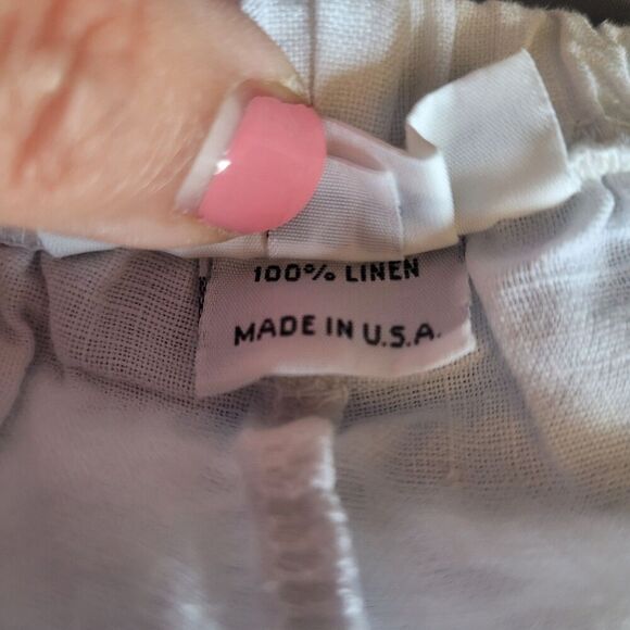 Bryn Walker 100% Linen Pull On Crop Wide Leg Pant Size Medium Beach Lightweight - Picture 5 of 9